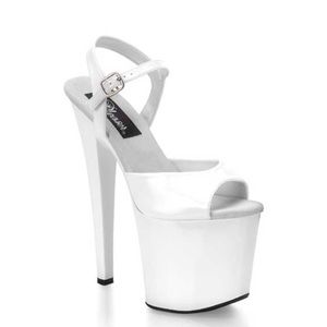 New Pleaser Taboo-709 white heels size 11 and 12